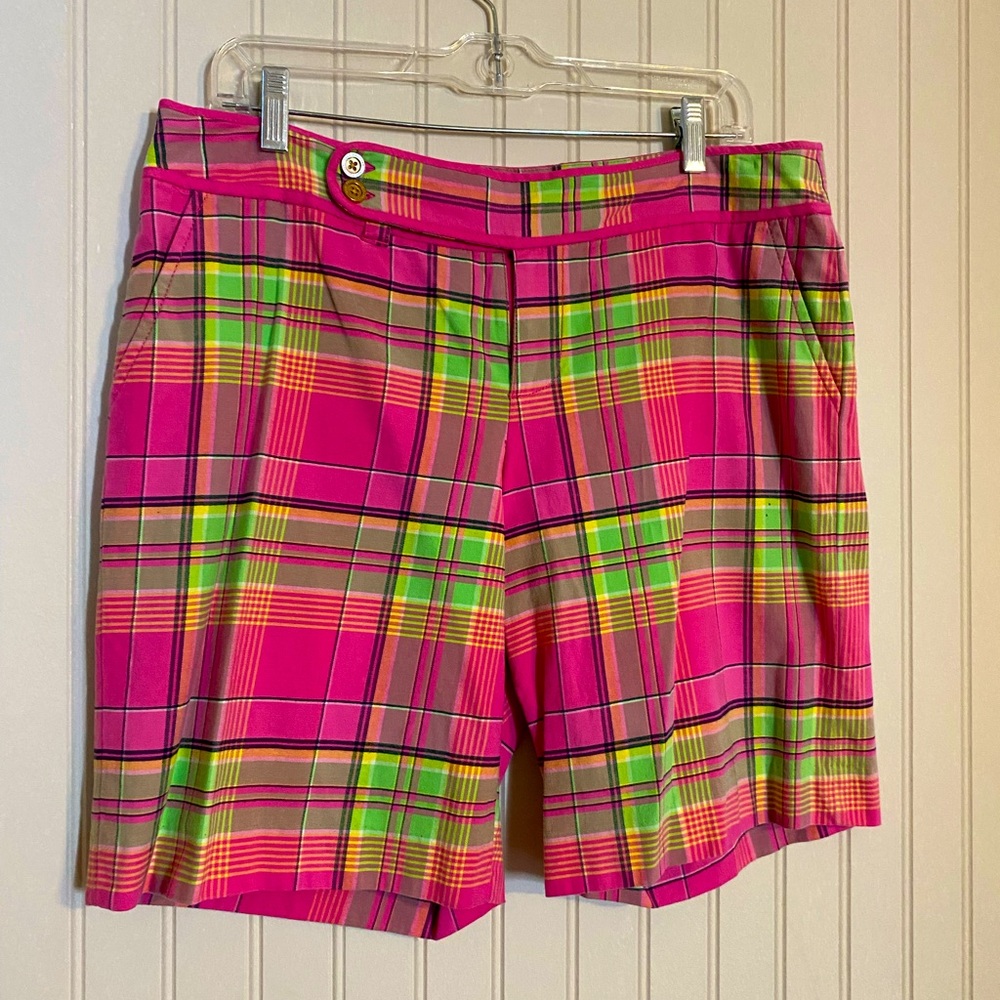 Lilly Pulitzer size 10 Palm Beach Fit pink plaid